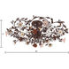 Cristallo Fiore 6 Light 38 inch Deep Rust Flush Mount Ceiling Light