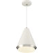 Vintage 1 Light 10 inch White with Polished Nickel Pendant Ceiling Light
