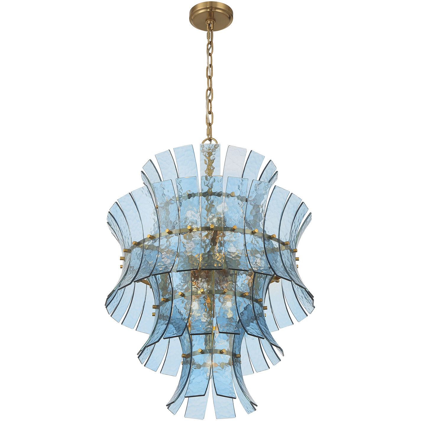 Abigail 13 Light 22.25 inch Aged Brass Chandelier Ceiling Light in Blue