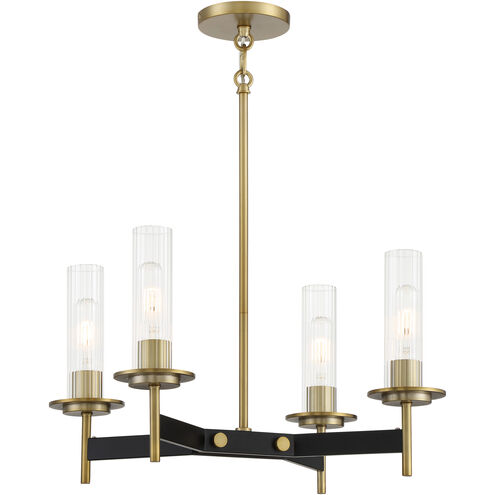 Baldwin Park 4 Light 18 inch Coal/Soft Brass Chandelier Ceiling Light