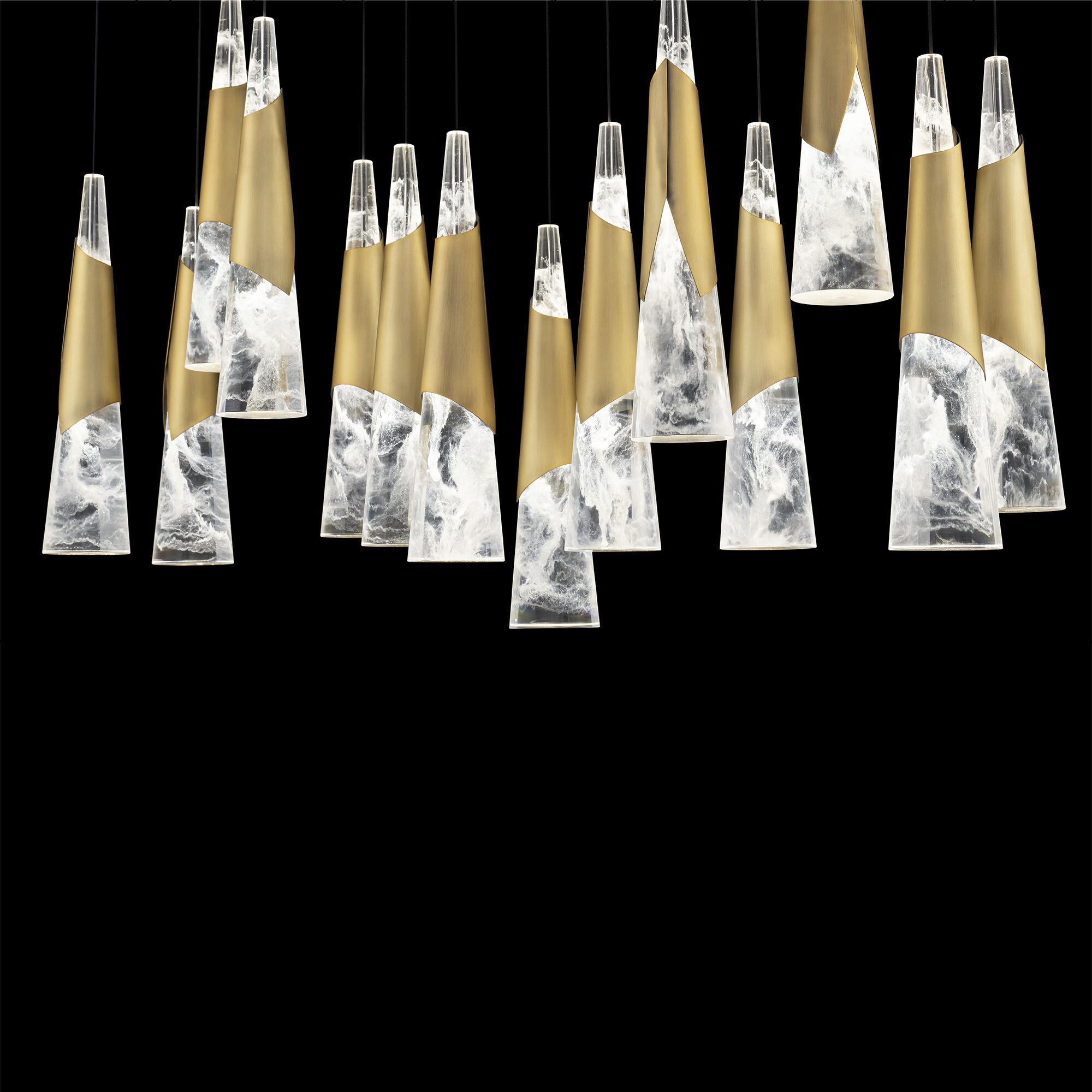 Kilt 14 Light 10 inch Aged Brass Multi-Light Pendant Ceiling Light