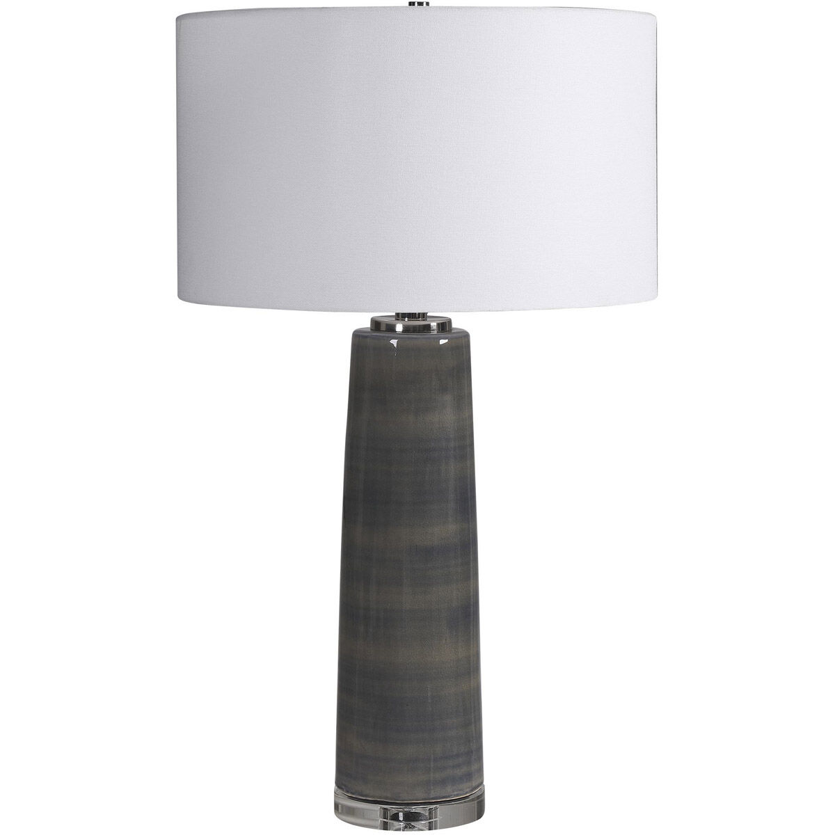Seurat 31 inch 150.00 watt Striped Charcoal Gray Glaze Table Lamp Portable Light