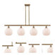 Ballston Athens 4 Light 48 inch Brushed Brass Island Light Ceiling Light in Matte White Glass, Ballston