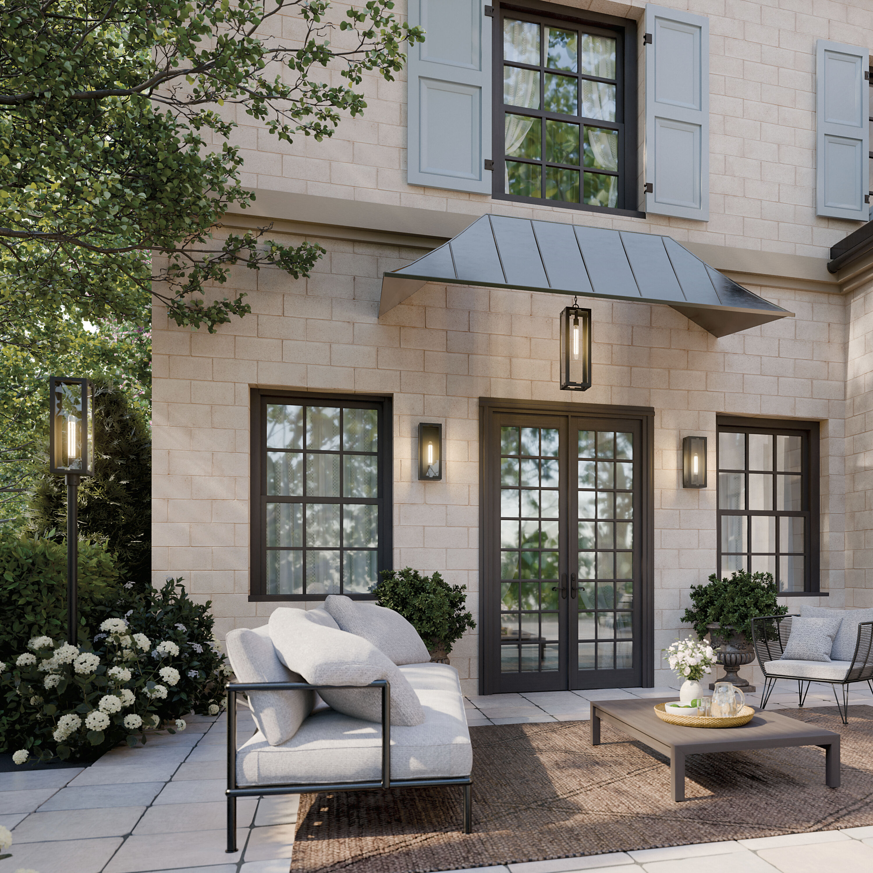 Calen 1 Light 27 inch Textured Black Outdoor Post Lantern