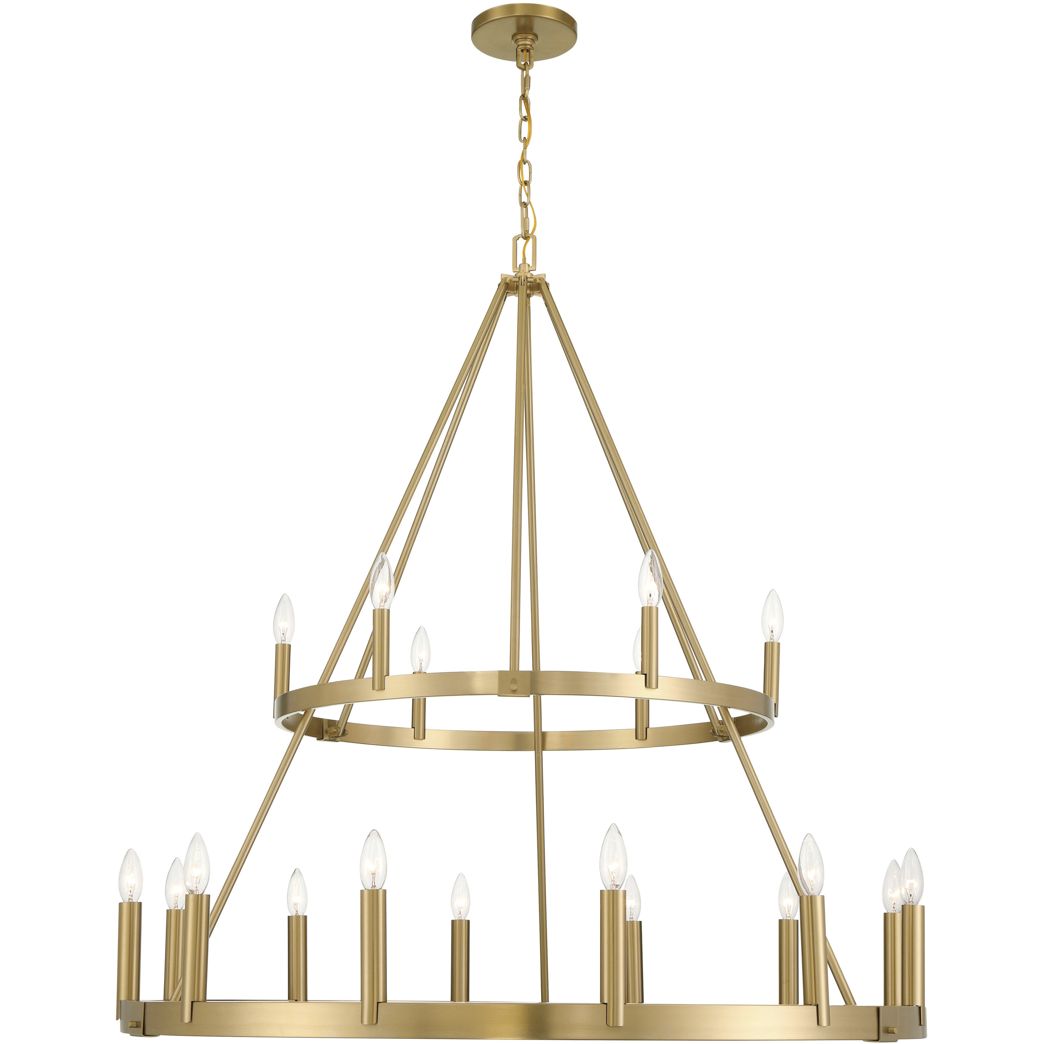 Dutton 18 Light 42.75 inch Signature Brass Chandelier Ceiling Light