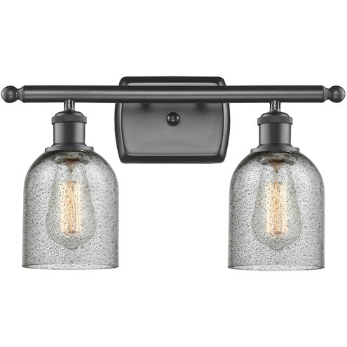 Ballston Caledonia 2 Light 16 inch Oil Rubbed Bronze Bath Vanity Light Wall Light in Charcoal Glass, Ballston