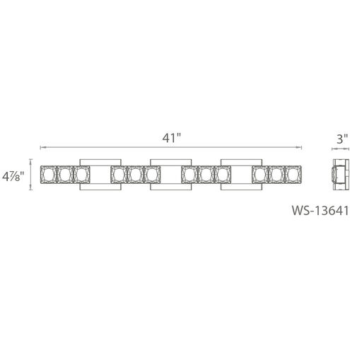 Sofia LED 41 inch Polished Nickel Bath Vanity & Wall Light in 41in.