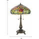 Red Peony 27 inch 75.00 watt Multi Tiffany Table Lamp Portable Light