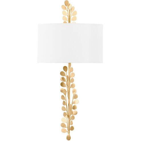 Adrienne 2 Light 12 inch Vintage Gold Leaf ADA Wall Sconce Wall Light