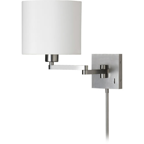 Modern 8 inch 60.00 watt Satin Chrome Task Wall Light, Swing Arm