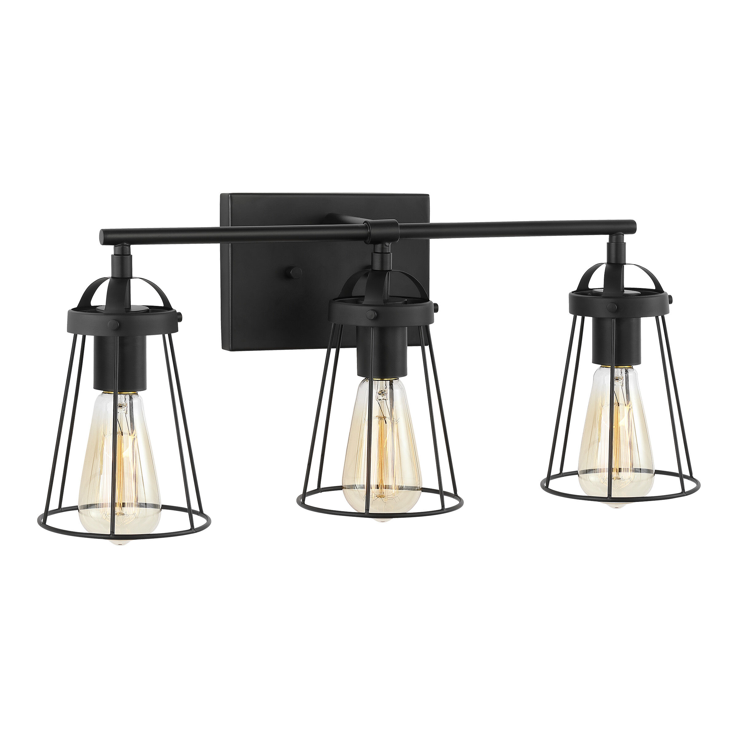 Dames 3 Light 21.75 inch Midnight Black Bath Vanity Wall Sconce Wall Light