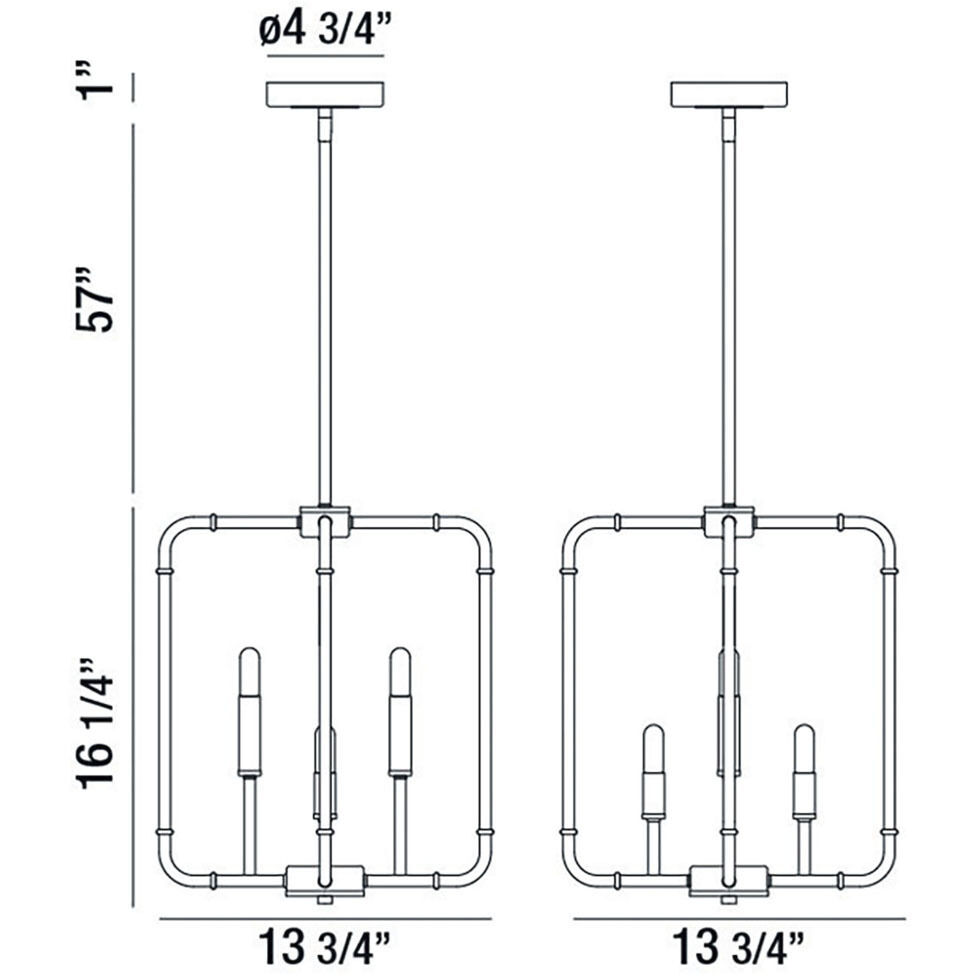 Percy LED 14 inch Chrome/Black Chandelier Ceiling Light
