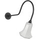 Thomas O'Brien Academy Barn Light LED 22.25 inch Matte Black Angled Flynn Barn Light in 7.5" White Savannah Shade