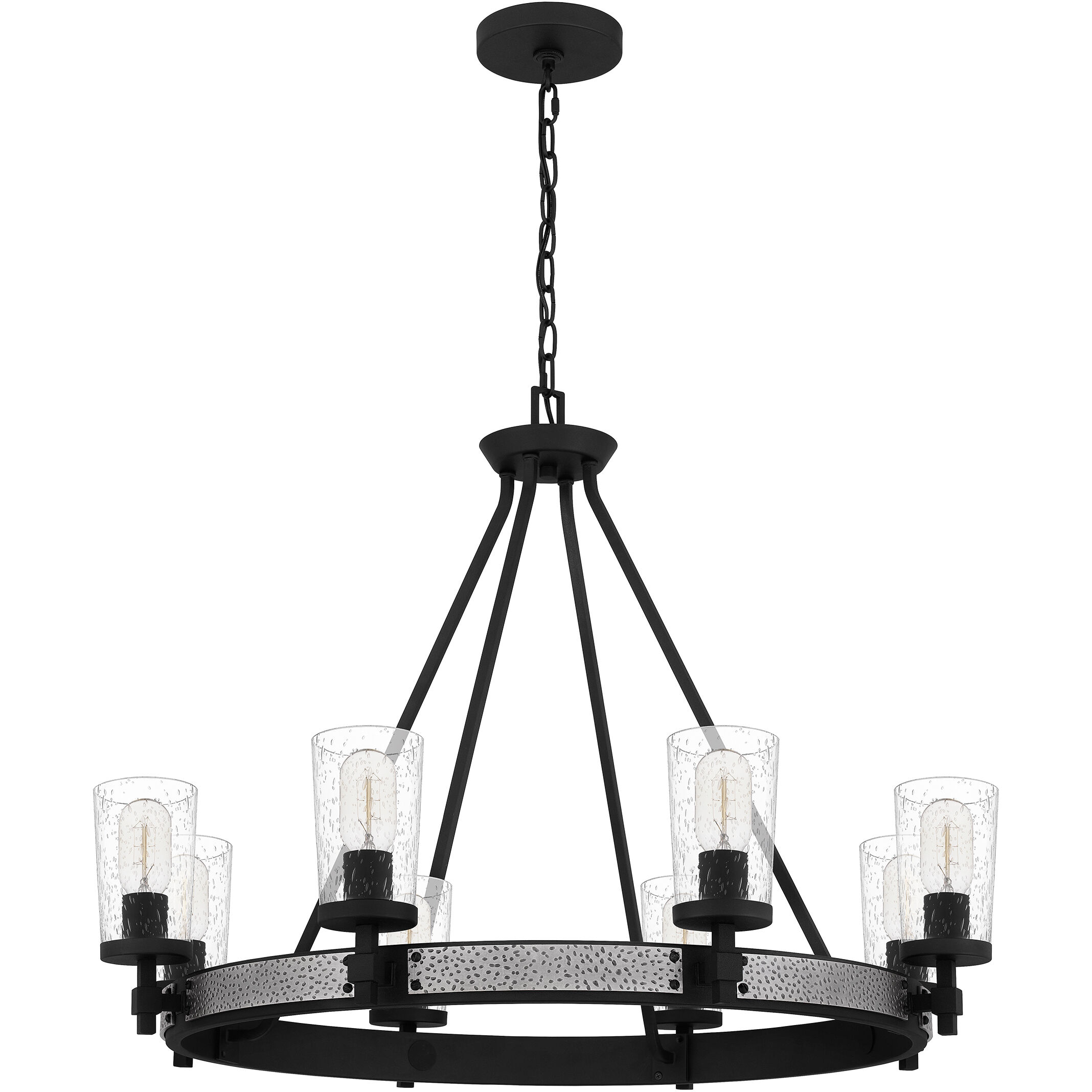 Alpine 8 Light 32 inch Earth Black Chandelier Ceiling Light