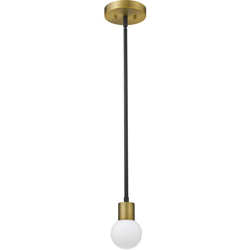 Neutra 1 Light 6 inch Matte Black and Foundry Brass Pendant Ceiling Light