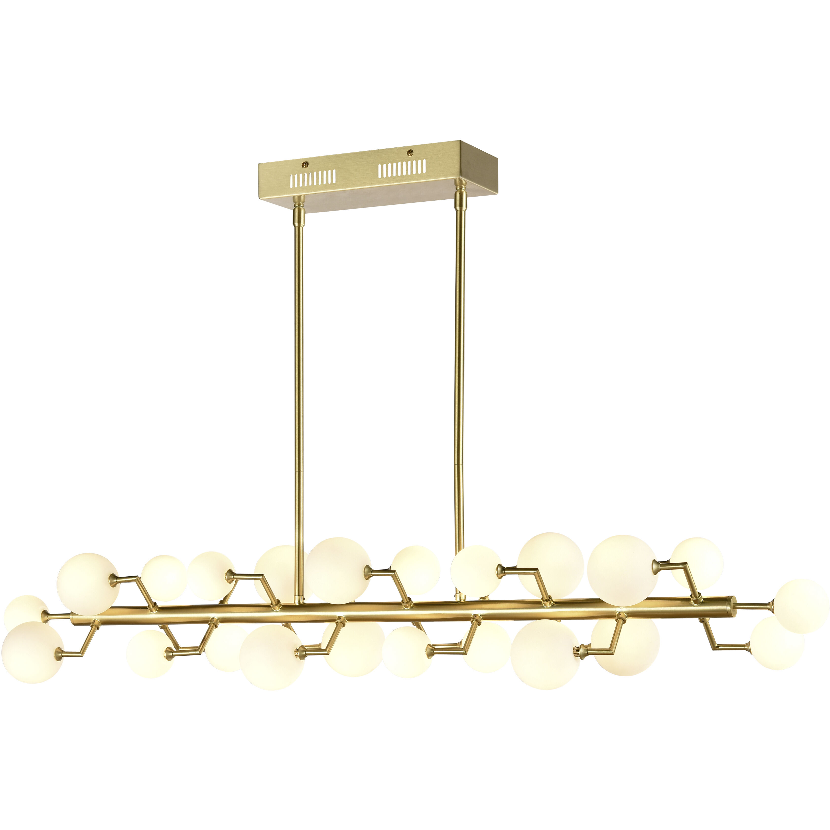 Keir 22 Light 43.31 inch Brass Linear Chandelier Ceiling Light