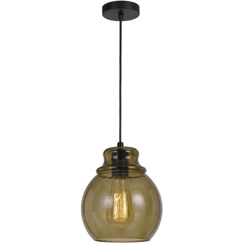 Aversa 1 Light 7 inch Amber Glass Pendant Ceiling Light