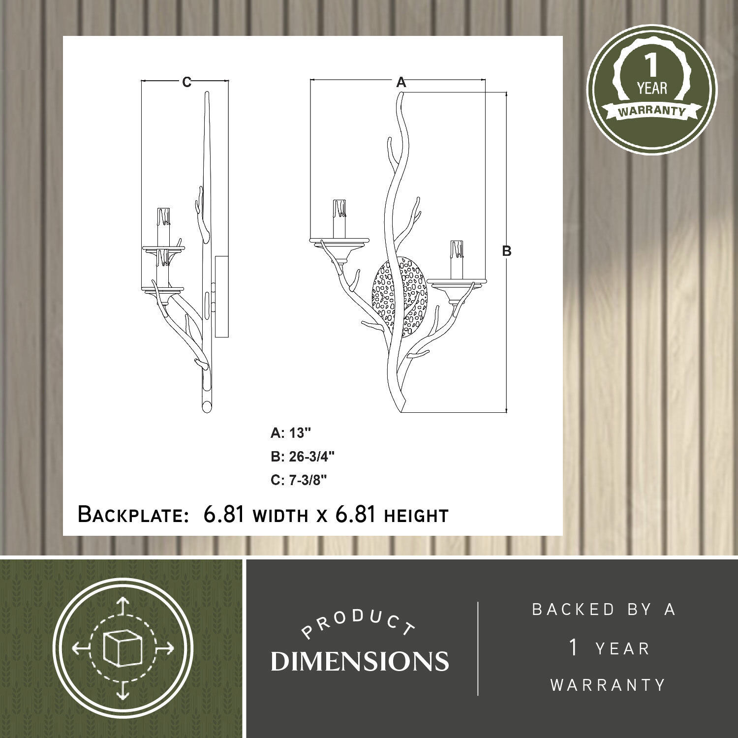 Monterey LED 13 inch Autumn Patina Wall Light