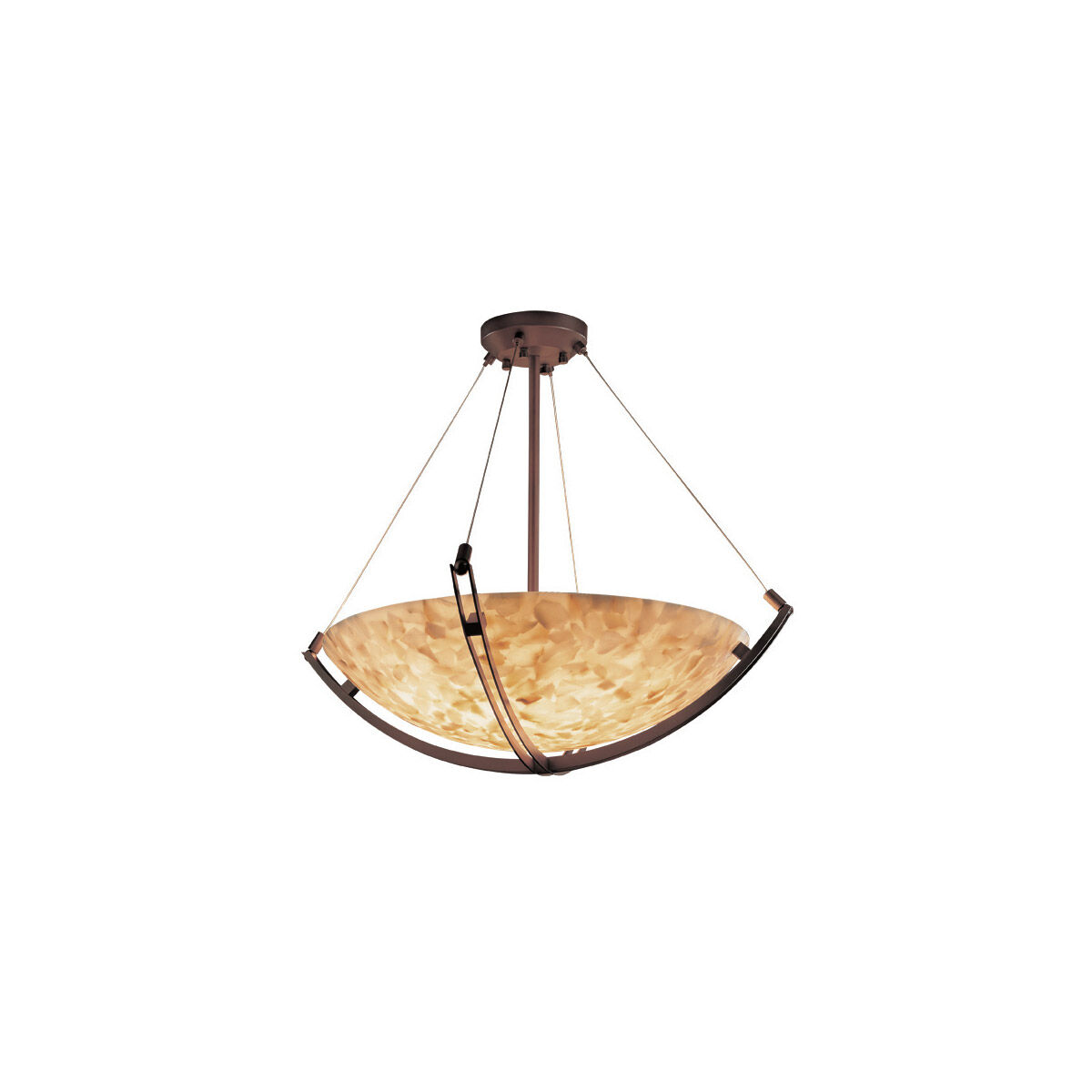 Alabaster Rocks 12 Light Dark Bronze Pendant Bowl Ceiling Light in Incandescent