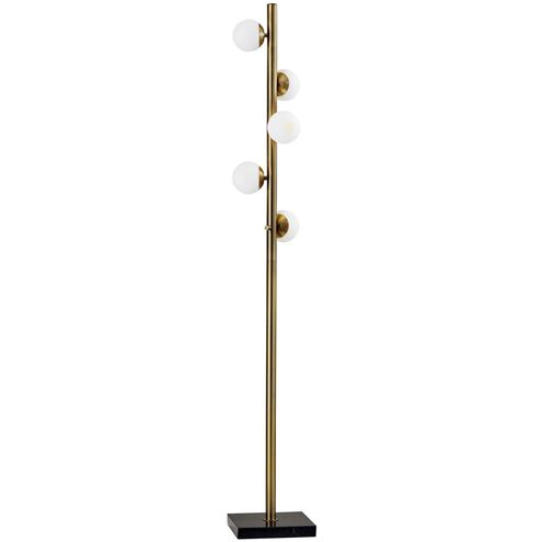 Doppler 65 inch 3.00 watt Antique Brass Tree Floor Lamp Portable Light