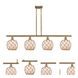 Ballston Farmhouse Rope 4 Light 48 inch Brushed Brass Island Light Ceiling Light in White Glass with Brown Rope, Ballston