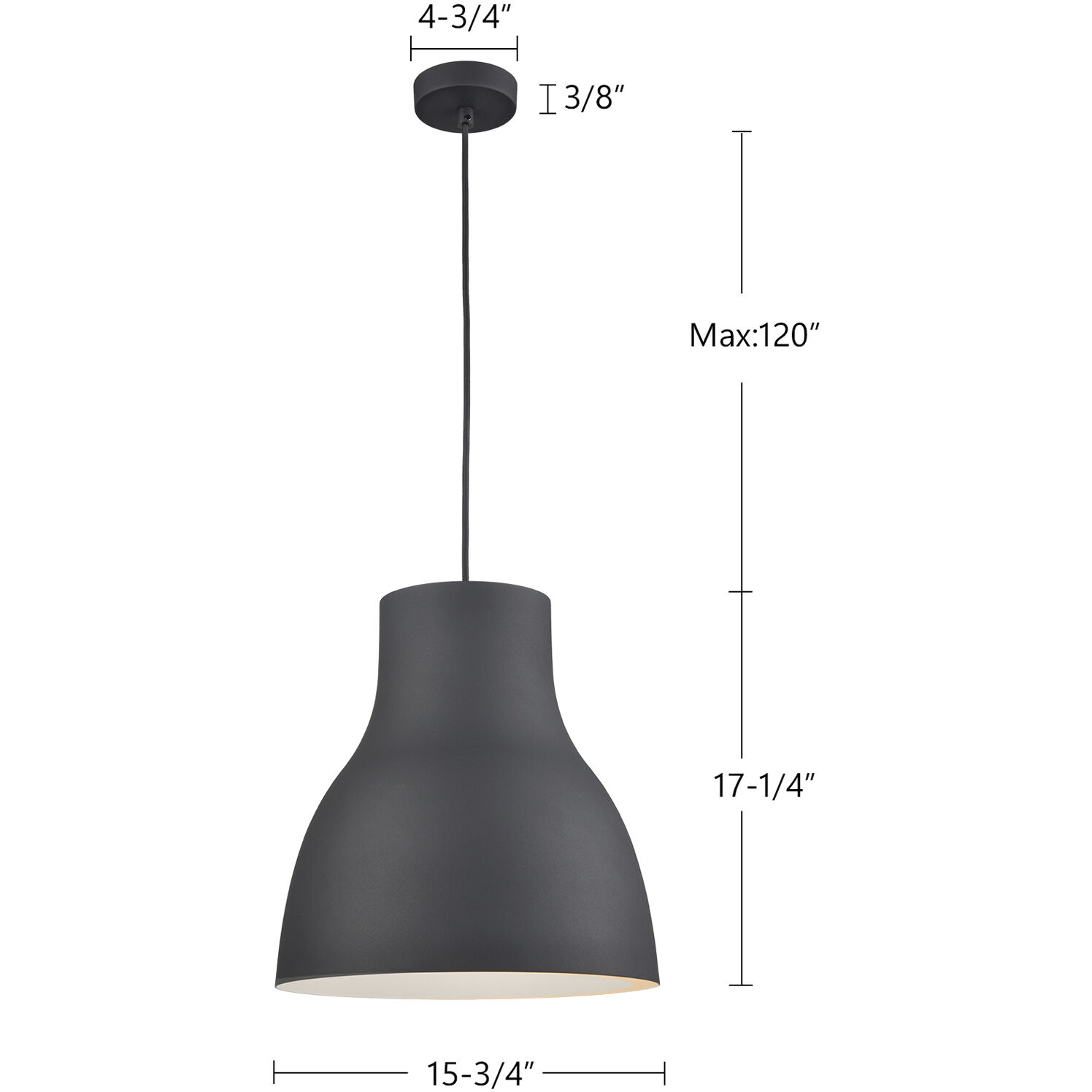 Cradle Pendant Ceiling Light in Black