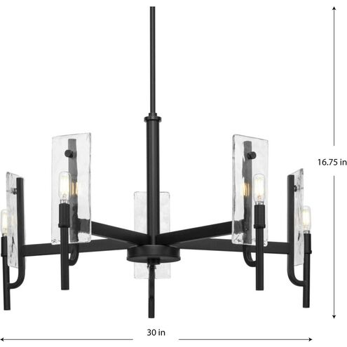 Rivera 5 Light 30 inch Matte Black Chandelier Ceiling Light, Design Series