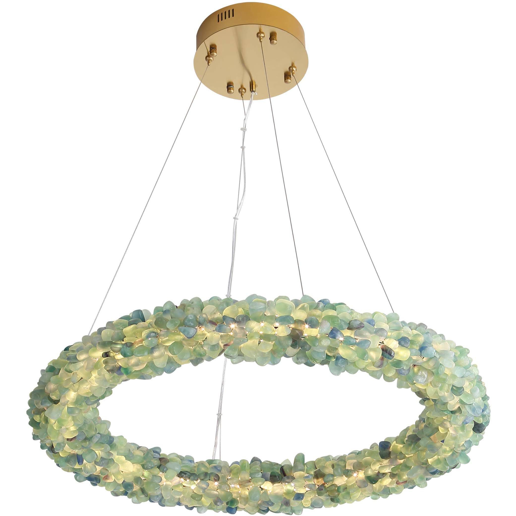Ziva Corallo LED 29.5 inch Turquoise Chandelier Ceiling Light