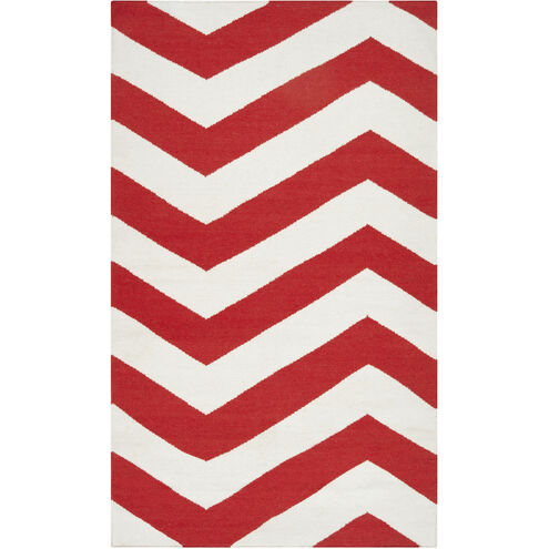 Frontier 66 X 42 inch Bright Orange, White Rug