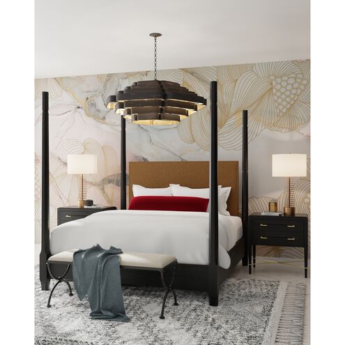 Bailey 6 Light 48 inch French Black/Contemporary Gold Leaf Chandelier Ceiling Light