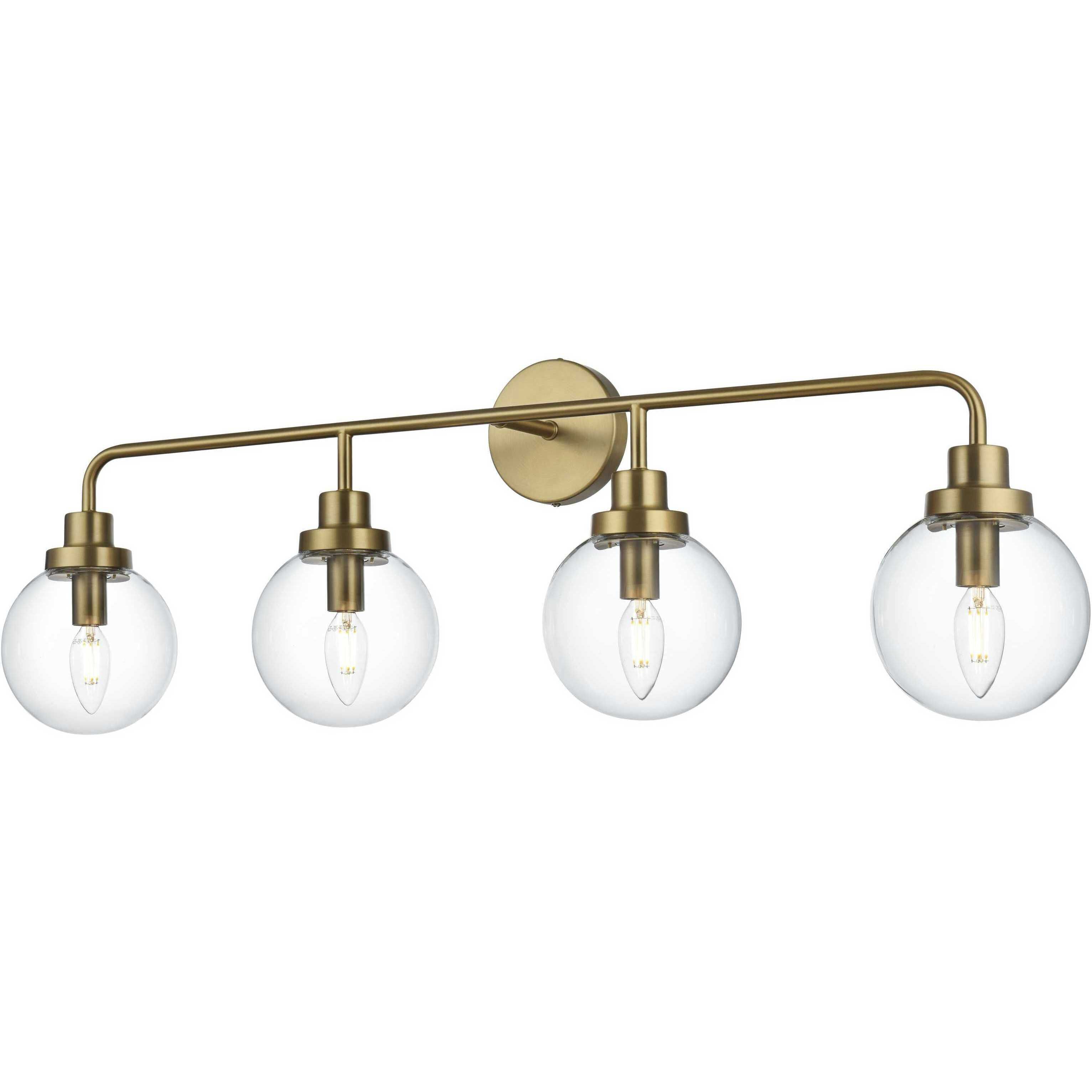 Hanson 4 Light 37 inch Satin Gold Bath Sconce Wall Light