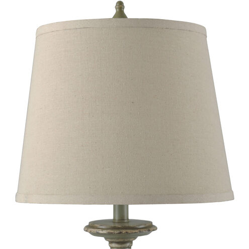 Signature 31 inch 100 watt Distressed Green Table Lamp Portable Light