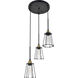 Auspice 3 Light 16 inch Brass and Black Pendant Ceiling Light