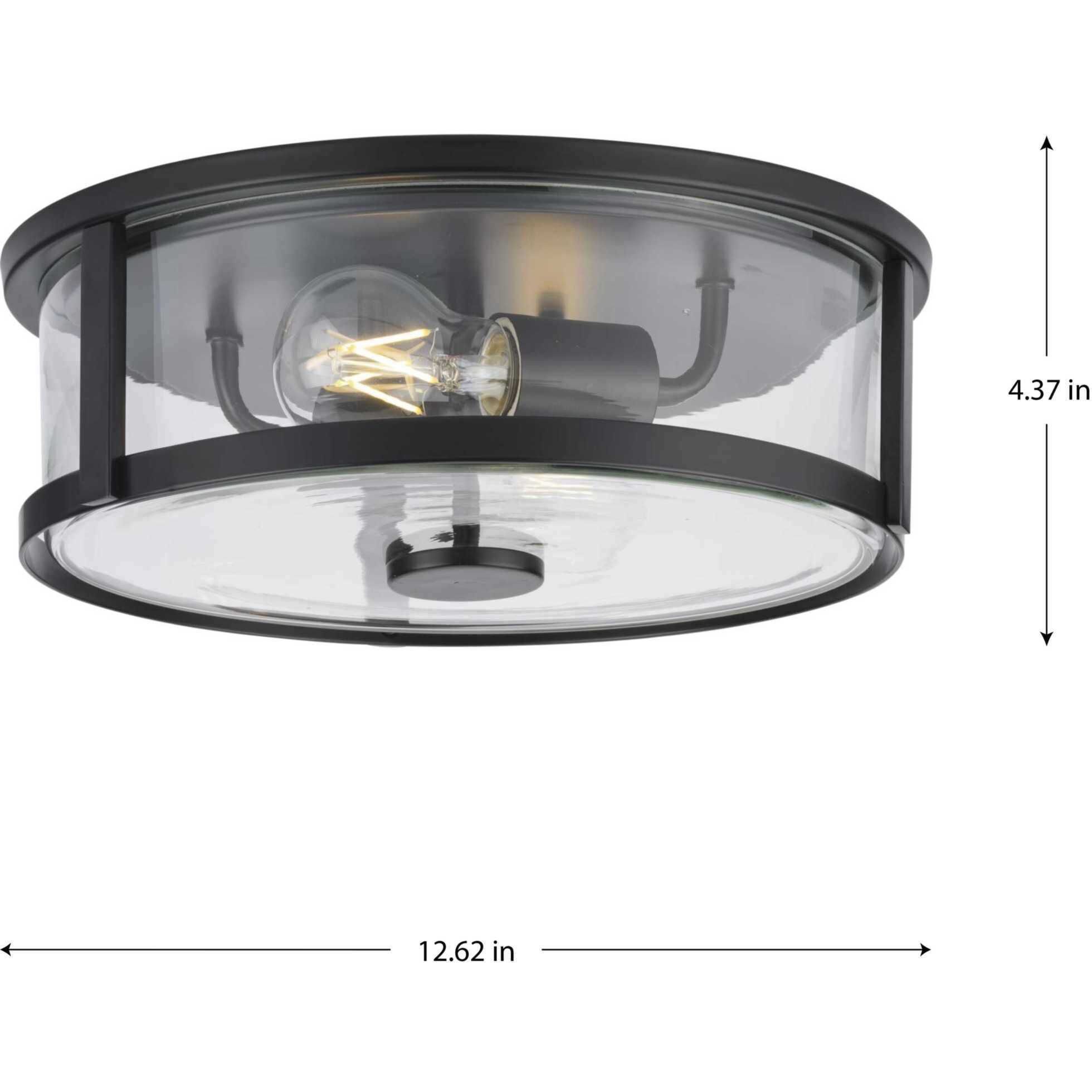 Gilliam 2 Light 12.62 inch Matte Black Flushmount Ceiling Light