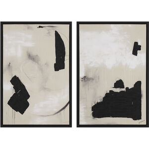 Asia Beige/Black/White Canvas Art, 2 Piece
