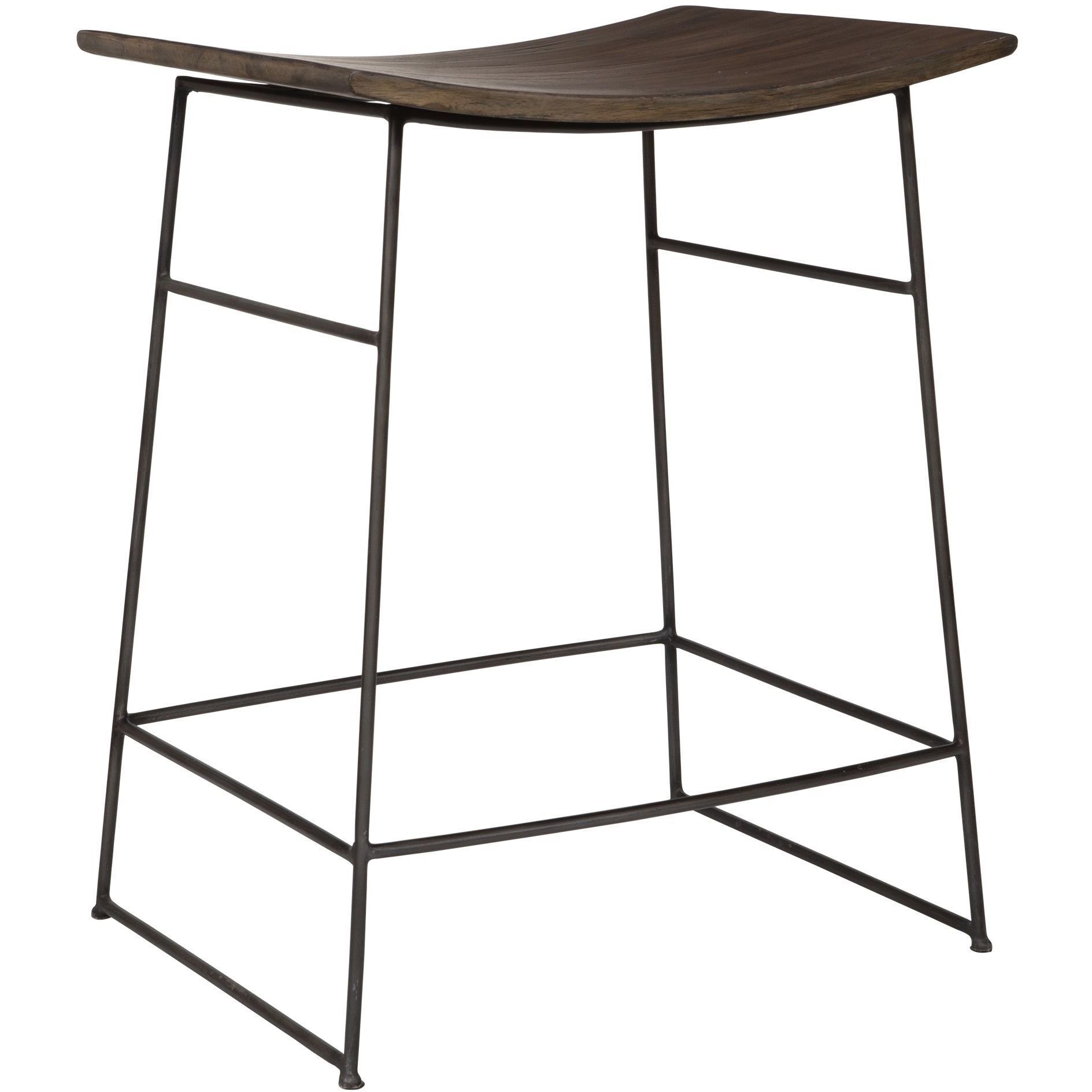 Thura 26 inch Walnut and Dark Gunmetal Counter Stool