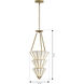 Jaxen 5 Light 14.25 inch Legacy Brass Pendant Ceiling Light