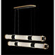 Bond LED 60 inch Black/Gold Linear Pendant Ceiling Light in Bahama Sand Studio Glass