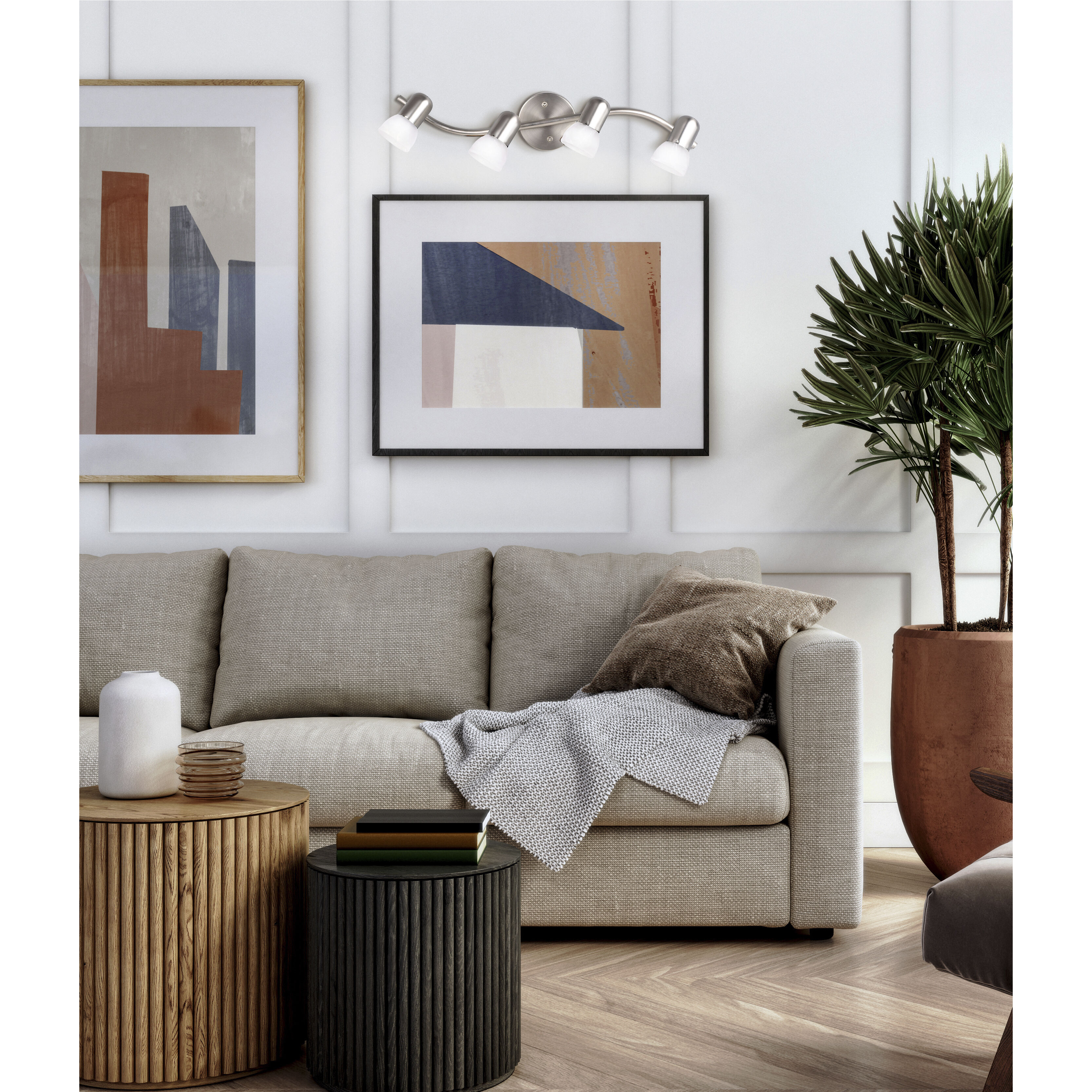 Madison 4 Light Brushed Pewter Track Ceiling Light