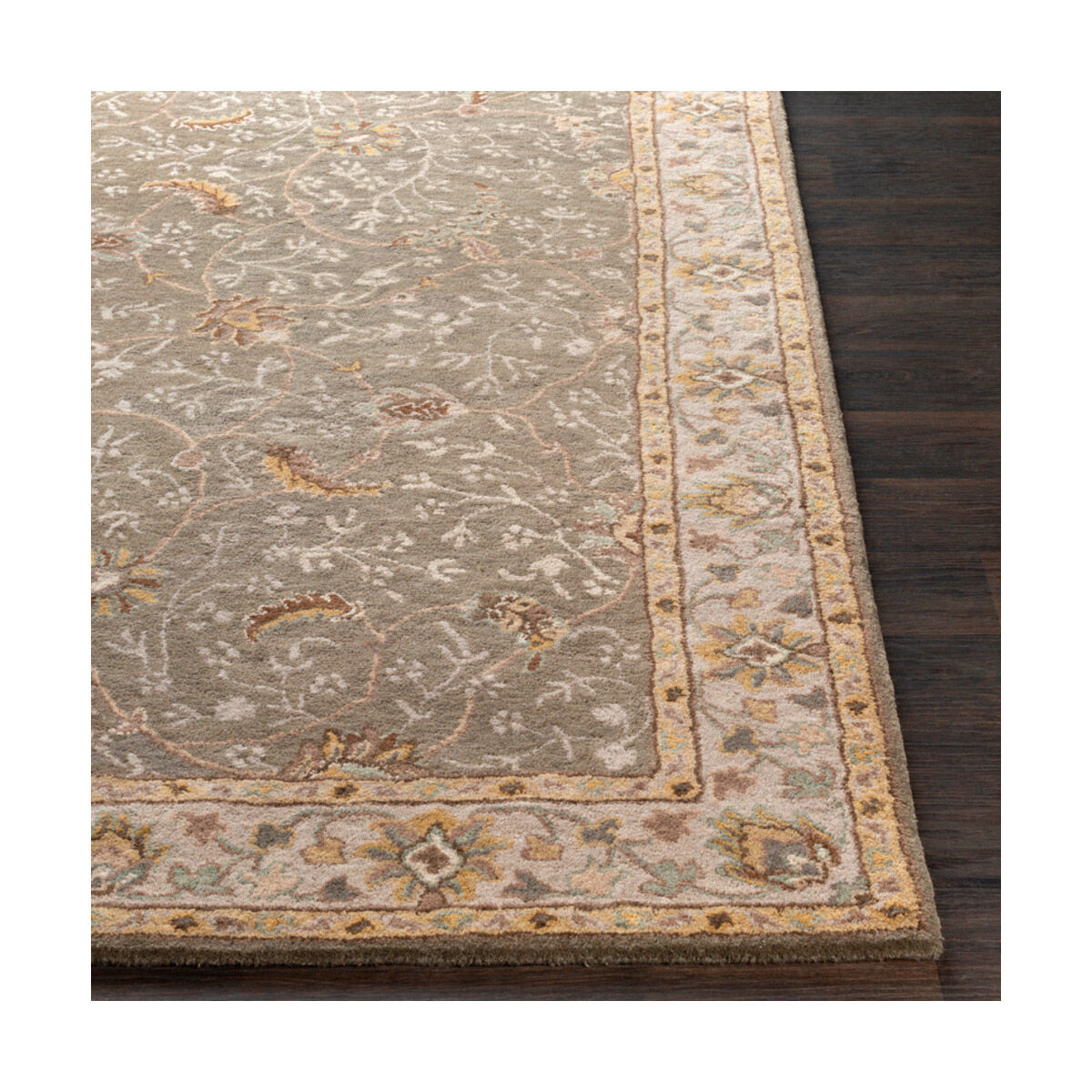 Caesar 180 X 144 inch Medium Gray/Camel/Dark Brown/Sage/Charcoal/Khaki Rugs, Wool