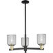 Bridal Veil 3 Light 17.63 inch Black Antique Brass Chandelier Ceiling Light in Light Smoke Glass