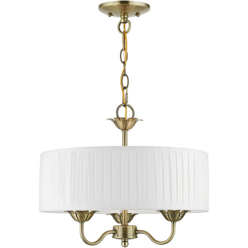 Edinburgh 3 Light 16 inch Antique Brass Pendant Chandelier Ceiling Light