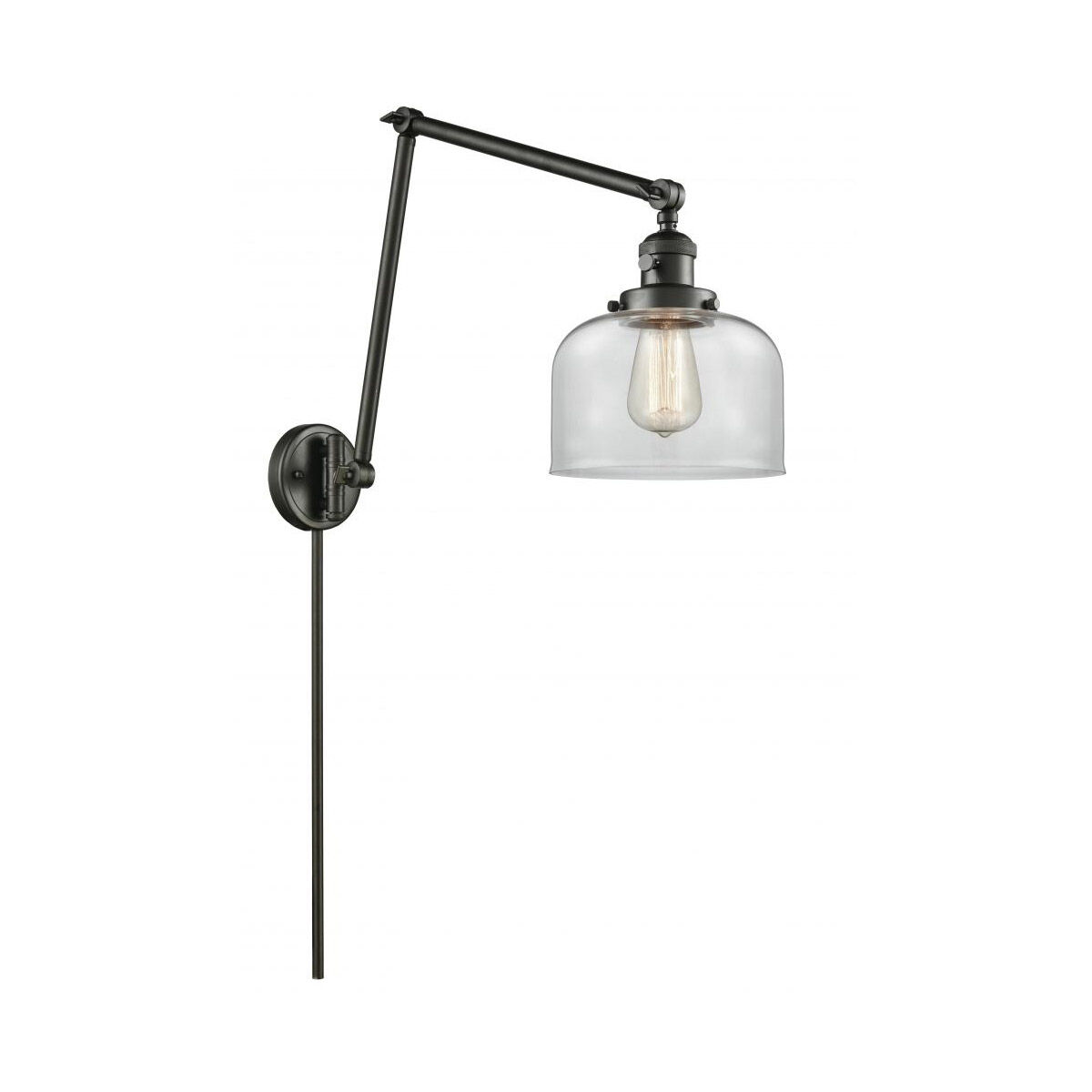 Large Bell 30 inch 60.00 watt Oil Rubbed Bronze Swing Arm Wall Light, Franklin Restoration