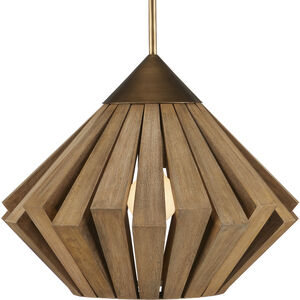 Plunge 1 Light 18 inch Brass and Toffee Pendant Ceiling Light