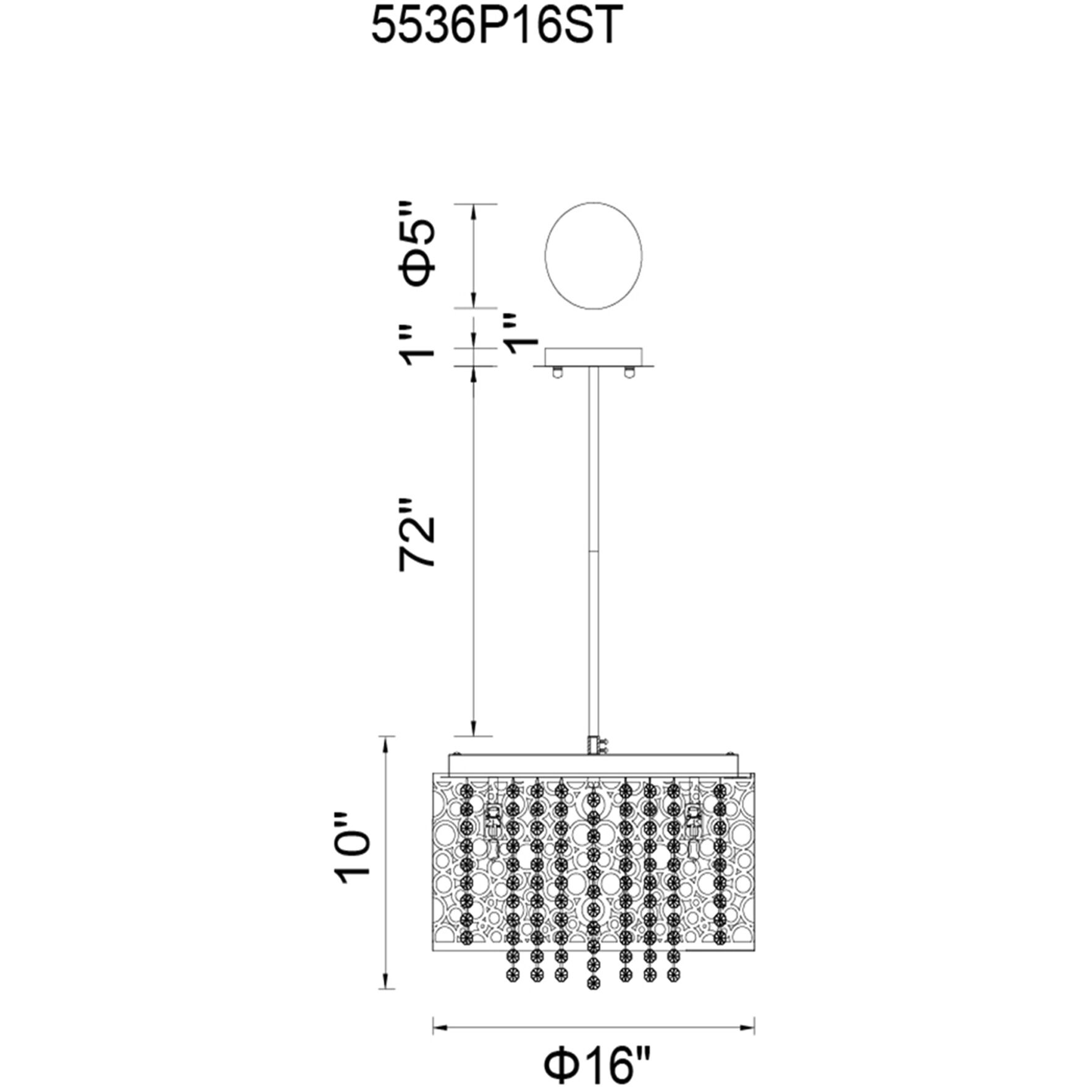 Bubbles 6 Light 16 inch Chrome Drum Shade Chandelier Ceiling Light