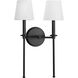 Elara 2 Light 4 inch Matte Black Wall Bracket Wall Light