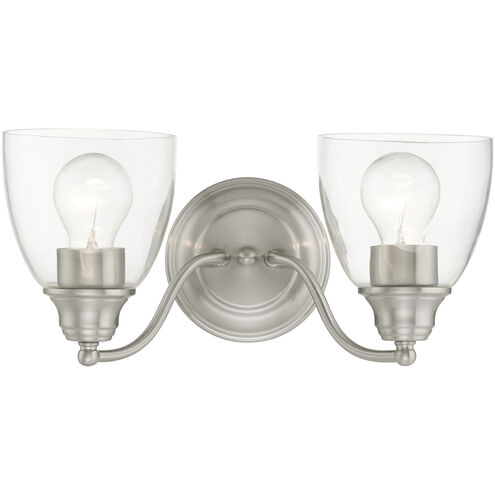 Montgomery 2 Light 14 inch Brushed Nickel Vanity Sconce Wall Light