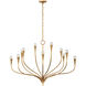 Julie Neill Marini LED 43.25 inch Antique Gold Leaf Chandelier Ceiling Light