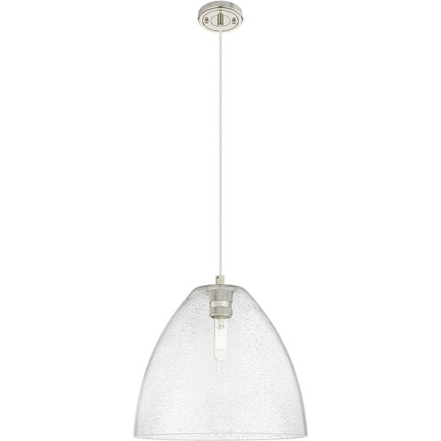 Crown Point 1 Light 12 inch Polished Nickel Pendant Ceiling Light in Seedy Glass