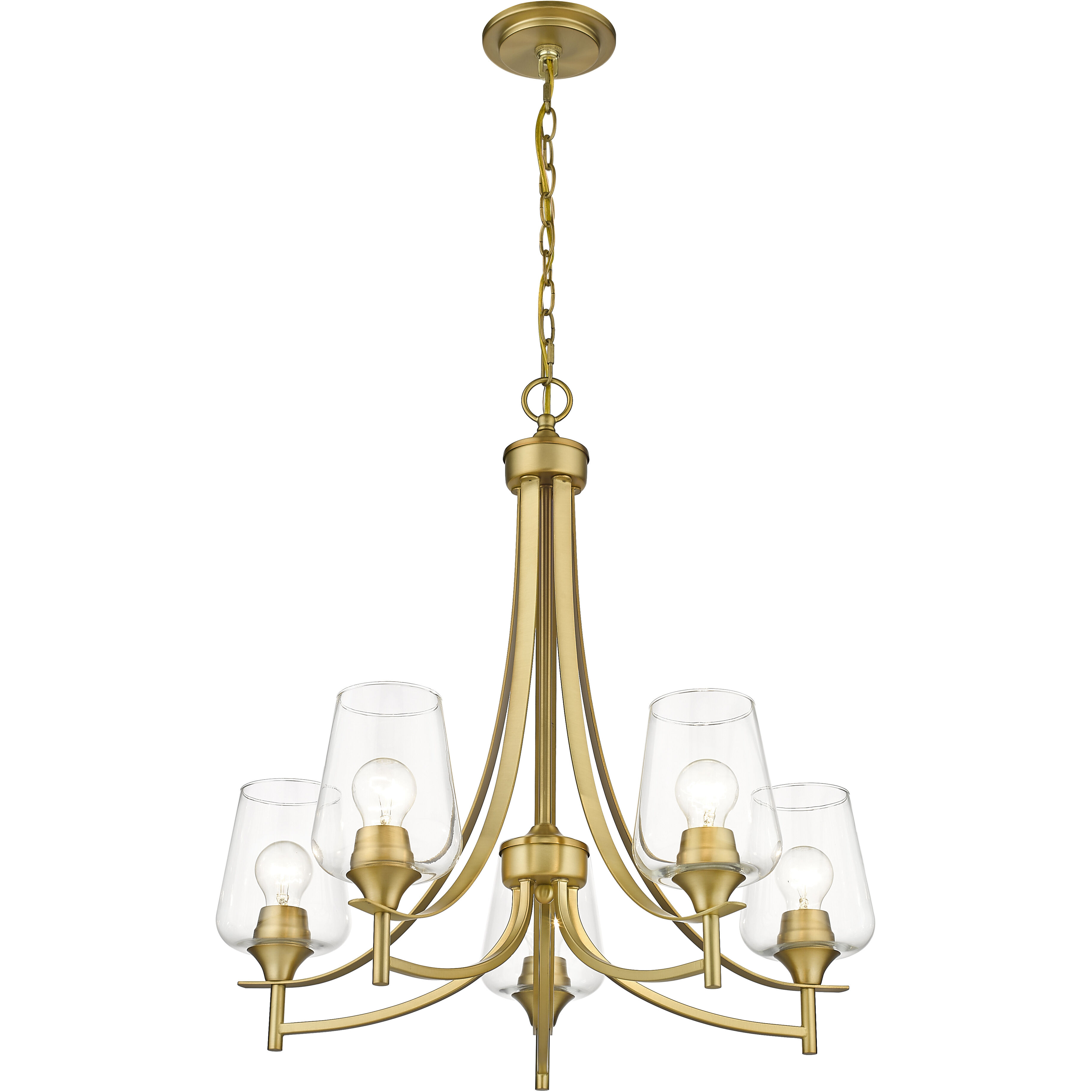 Joliet 5 Light 25 inch Olde Brass Chandelier Ceiling Light